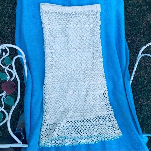 VINTAGE 90s COTTON CROCHET CONVERTIBLE DRESS OR SKIRT MADE IN FRANCE - Picture 13 of 13